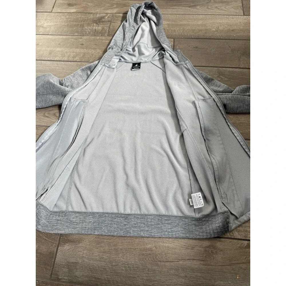 Air Jordan therma-fit Full Zip Mens Medium Gray Hoodie Fleece Lined Athletic